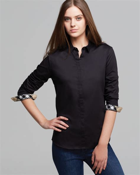 burberry women's button down shirt|burberry button down shirt women.